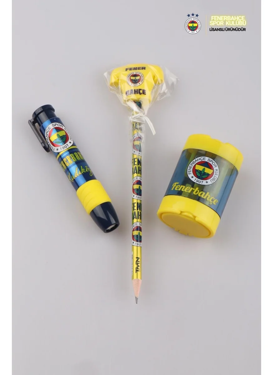 Fenerbahçe LICENSED 2-PACK PENCILS, JUMBO ERASER AND PEN Sharpener STATIONERY SET