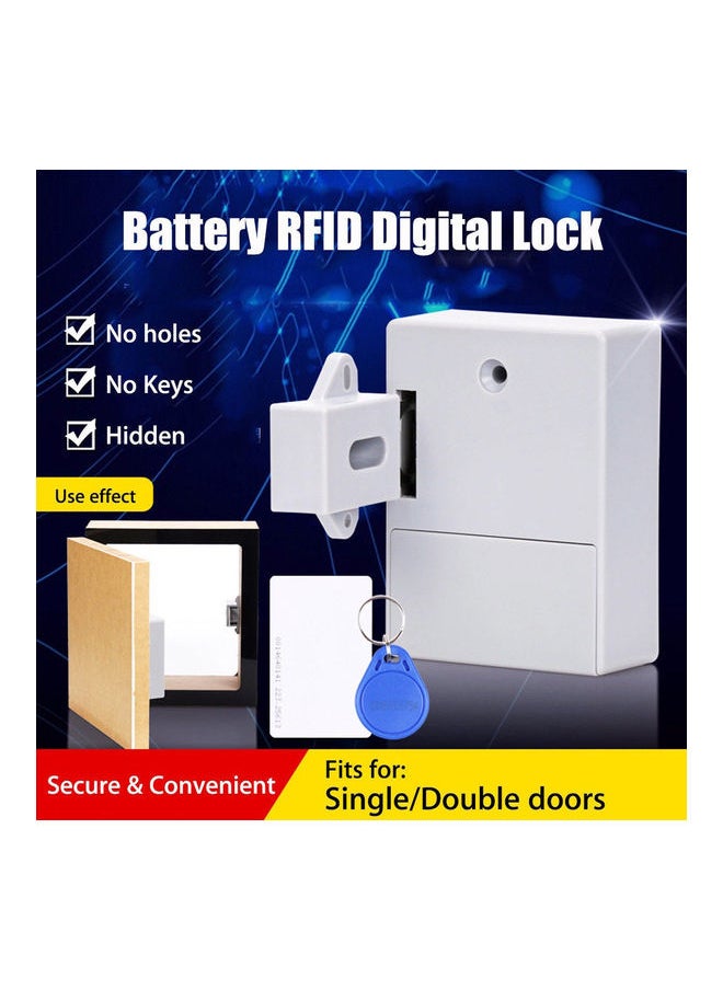Generic Digital RIFD IC Card Drawer Sensor Lock White  - Image 1