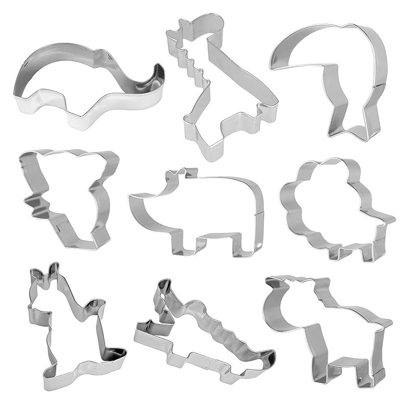 HENGYID Animal Cookie Cutter Set - 9 PCS Stainless Steel Shaped Cookie Candy Food Cutters Molds for DIY  Kitchen  Baking  Cake  Holiday Celebration  Kids Animal Themed Birthday Party (Animal) - Image 2