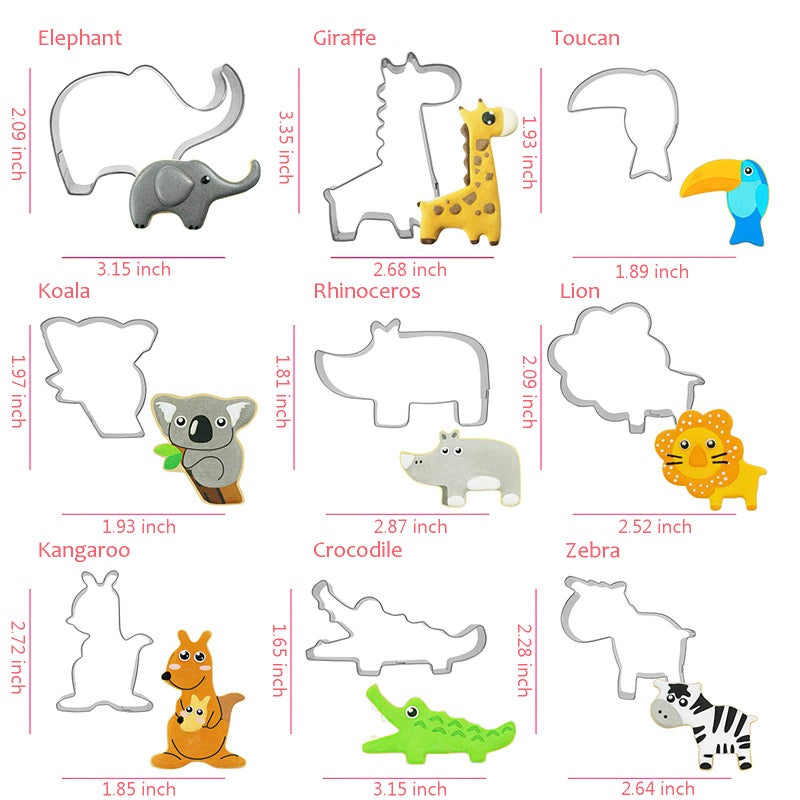 HENGYID Animal Cookie Cutter Set - 9 PCS Stainless Steel Shaped Cookie Candy Food Cutters Molds for DIY  Kitchen  Baking  Cake  Holiday Celebration  Kids Animal Themed Birthday Party (Animal) - Image 3