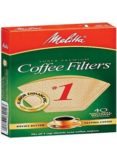 Melitta Melitta 620122#1 40 Count Natural Brown Cone Coffee Filters, Brown  - Image 1