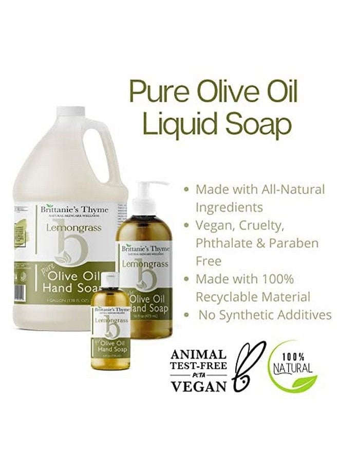 Brittanie's Thyme - Organic Natural Hand Soap 16 Oz (Lemongrass) Moisturizing Castile Soap Made Olive Oil And Natural Luxurious Essential Oils. Vegan Gluten & Cruelty Free - Image 1