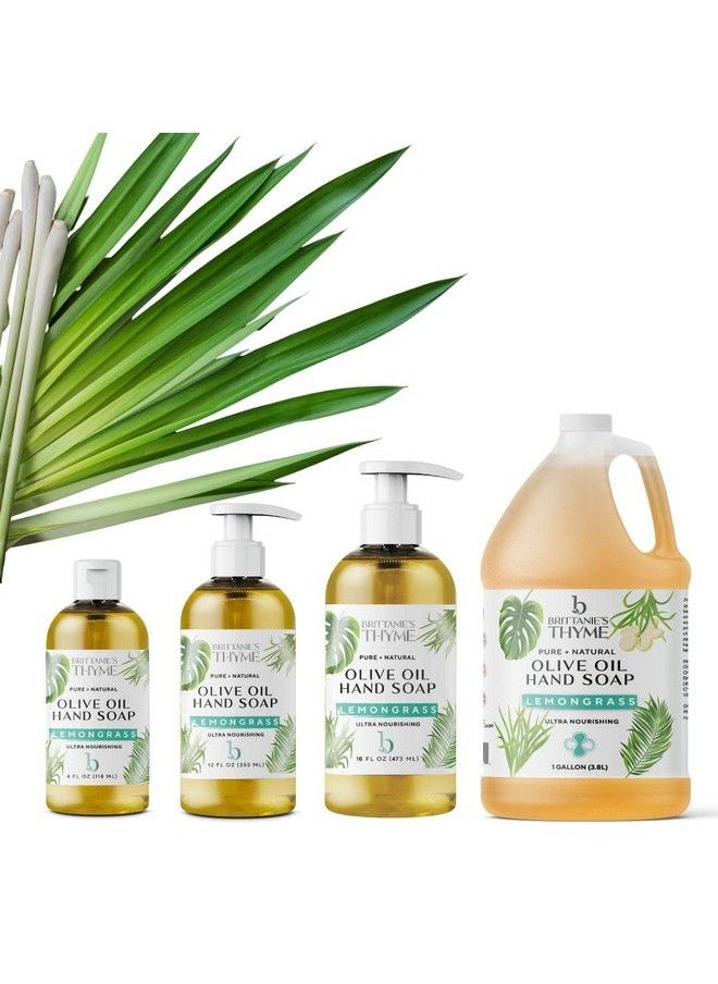 Brittanie's Thyme - Organic Natural Hand Soap 16 Oz (Lemongrass) Moisturizing Castile Soap Made Olive Oil And Natural Luxurious Essential Oils. Vegan Gluten & Cruelty Free - Image 1