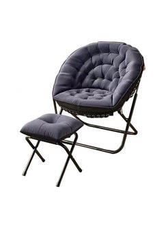 Arabest Recliner, Balcony Home Leisure Lazy Person Lunch Break Nap Chair, Household Sitting and Lying Folding Sofa Backrest Single Chair (Dark Grey)  - Image 1