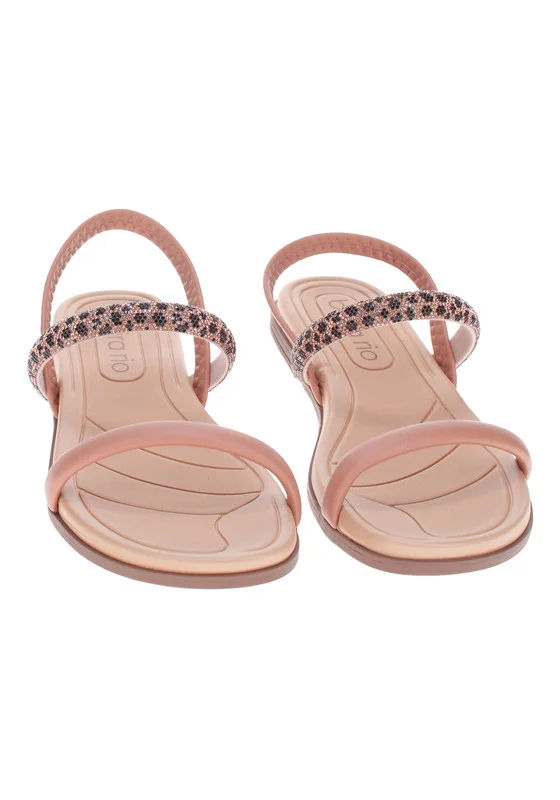 بيرا ريو Beira Rio Ladies Flat Sandals Nude | Made In Brazil