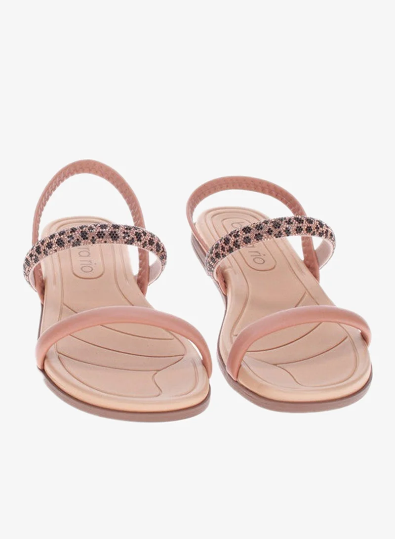 Beira Rio  Beira Rio Ladies Flat Sandals Nude | Made In Brazil for Women | Best Price UAE