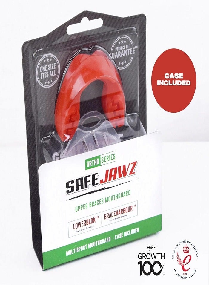 SafeJawz Mouthguard for Braces, One Size Re-Mouldable Mouth Guard with Case for Boxing, Basketball, Football, MMA, Lacrosse, Hockey and All Contact Sports (Red) - Image 5
