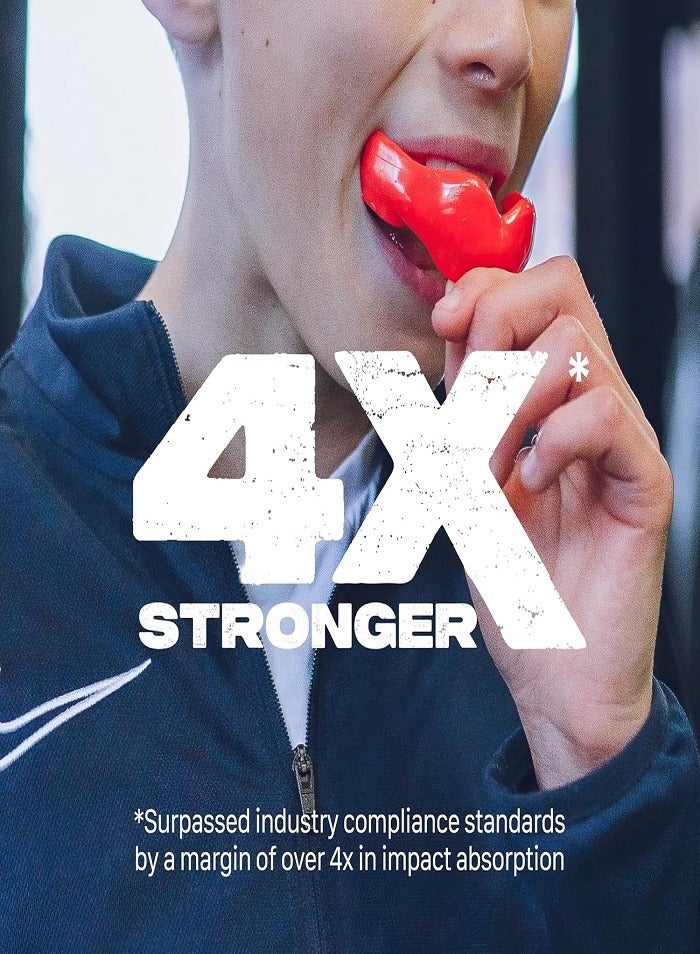 SafeJawz Mouthguard for Braces, One Size Re-Mouldable Mouth Guard with Case for Boxing, Basketball, Football, MMA, Lacrosse, Hockey and All Contact Sports (Red) - Image 2