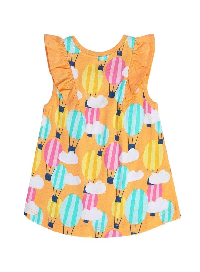 miniklub Cotton Half Sleeves Hot Air Balloon Printed Knit Top - (18-24M) Orange - Image 3