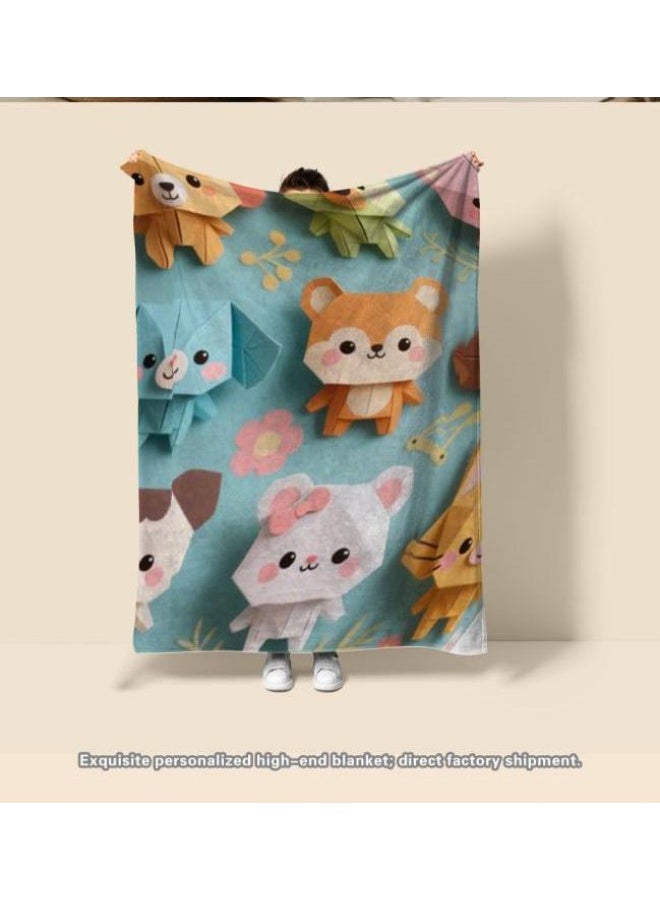 general Baby and children's cartoon flannel thin blanket (warm and comfortable, suitable for sleep, game use) 70cm*100cm - Image 1