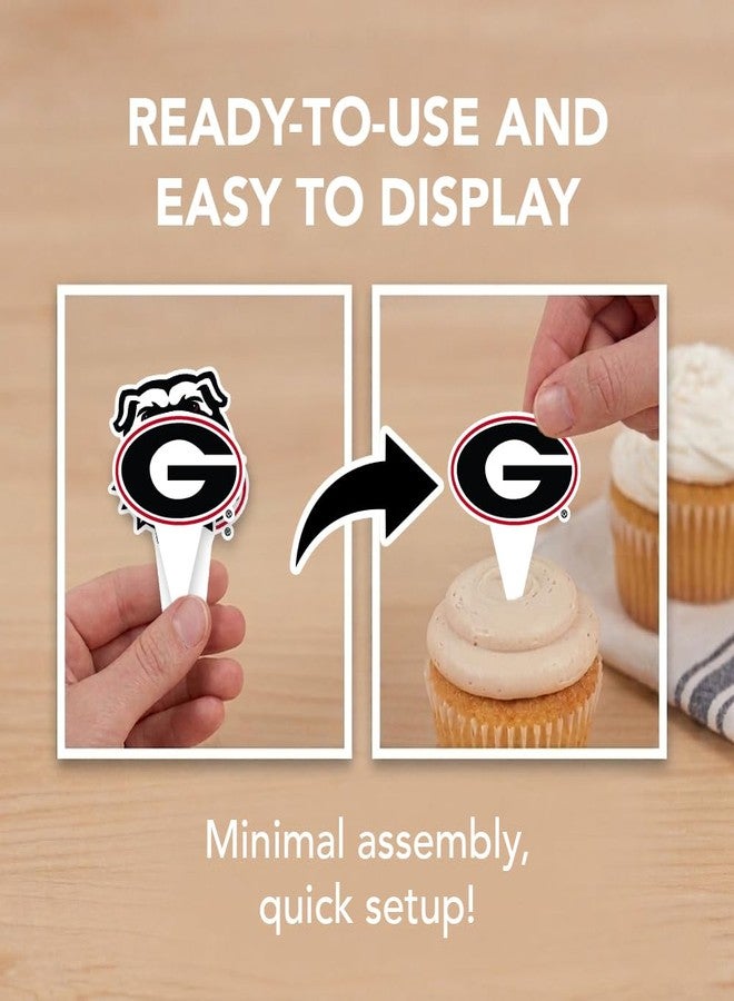 Desert Cactus UGA Georgia Bulldogs Food Picks, Cupcake Toppers, 25 pcs - Image 3
