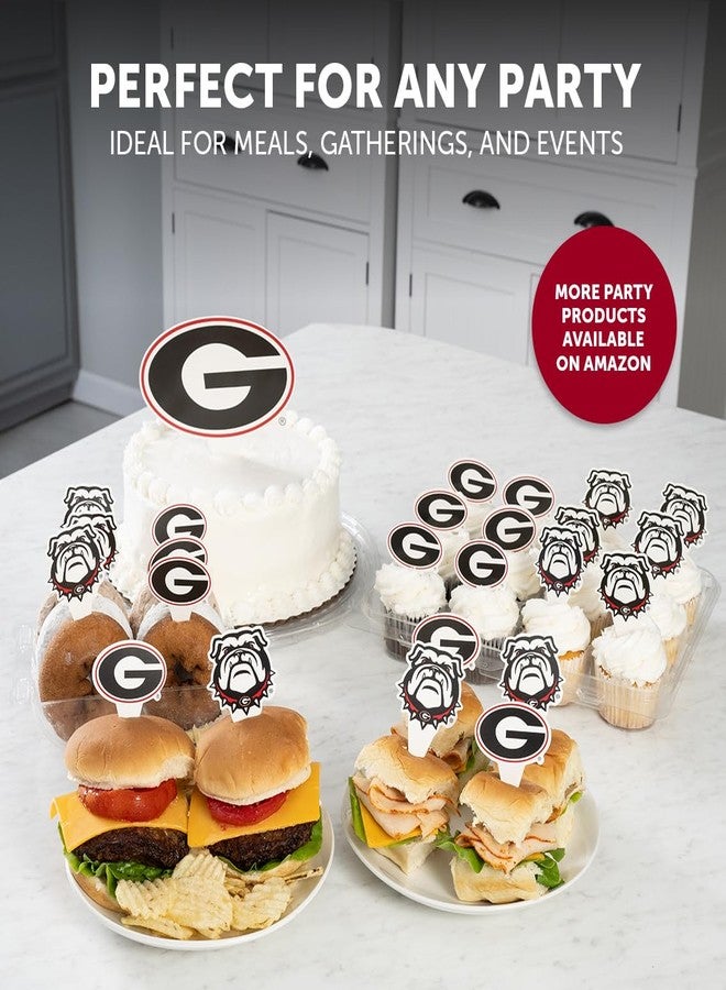 Desert Cactus UGA Georgia Bulldogs Food Picks, Cupcake Toppers, 25 pcs - Image 5