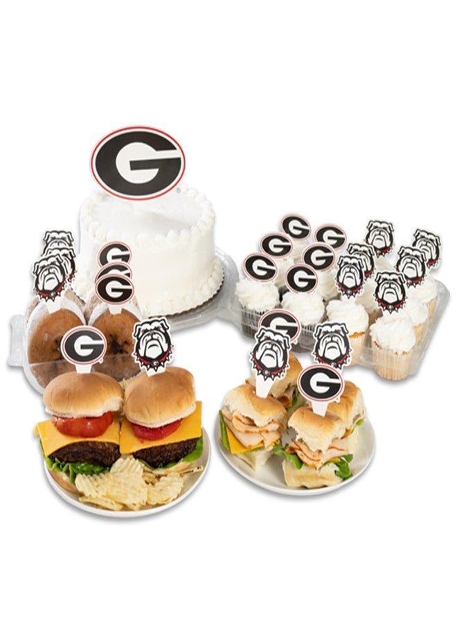 Desert Cactus UGA Georgia Bulldogs Food Picks, Cupcake Toppers, 25 pcs - Image 1