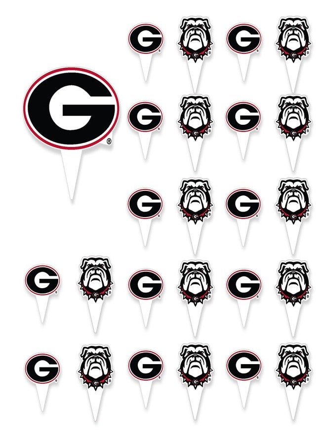 Desert Cactus UGA Georgia Bulldogs Food Picks, Cupcake Toppers, 25 pcs - Image 2