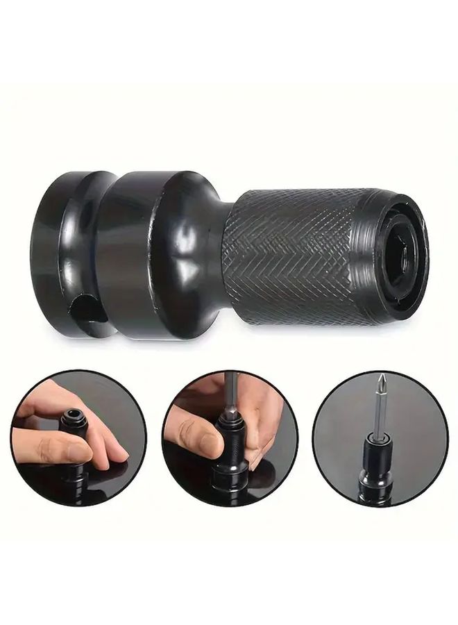 2Pcs Carbon Steel Socket Adapter Set 1 2 Inch to 1 4 Inch Hex Drive Converter - Image 3