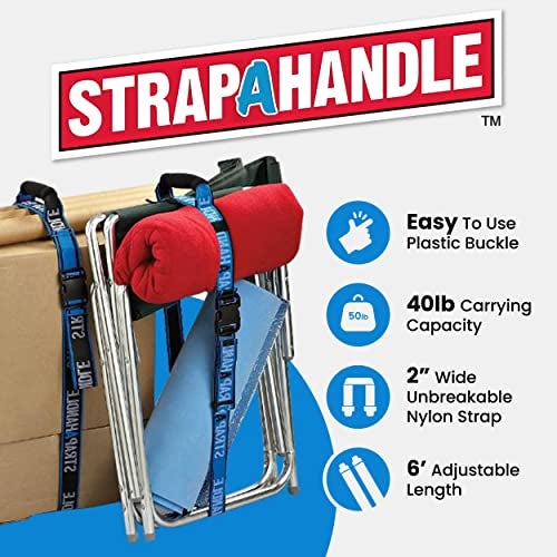 Strap-A-Handle 6' Carrying Strap with Handle | Adjustable Belt | Heavy Duty, Easy, Safe, Secure, Lifting, Moving, Carry Strap for Boxes, Groceries | Best Luggage Strap (Strap-A-Handle 6ft. Length, 40lb. Capacity) - Image 2