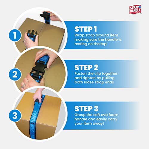Strap-A-Handle 6' Carrying Strap with Handle | Adjustable Belt | Heavy Duty, Easy, Safe, Secure, Lifting, Moving, Carry Strap for Boxes, Groceries | Best Luggage Strap (Strap-A-Handle 6ft. Length, 40lb. Capacity) - Image 5