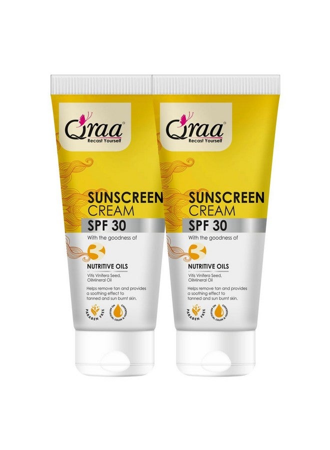 Qraa Sunscreen - SPF 30 PA++++ Sunscreen Cream SPF 30|Helps Remove Tan|Helps in Sun Burn| Pack of 2 (200gm, 2) - Image 1