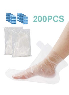 TLAXCA 200 PCS Clear Plastic Disposable Feet Cover, Paraffin Bath Liners for Foot Pedicure Hot Spa Wax Treatment, Larger Thicker Thermal Therapy Foot Covers Bags Plastic Socks Liners  - Image 1