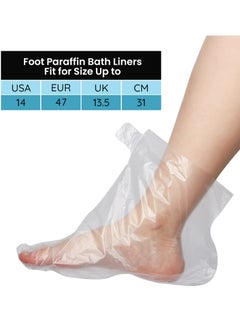 TLAXCA 200 PCS Clear Plastic Disposable Feet Cover, Paraffin Bath Liners for Foot Pedicure Hot Spa Wax Treatment, Larger Thicker Thermal Therapy Foot Covers Bags Plastic Socks Liners  - Image 2
