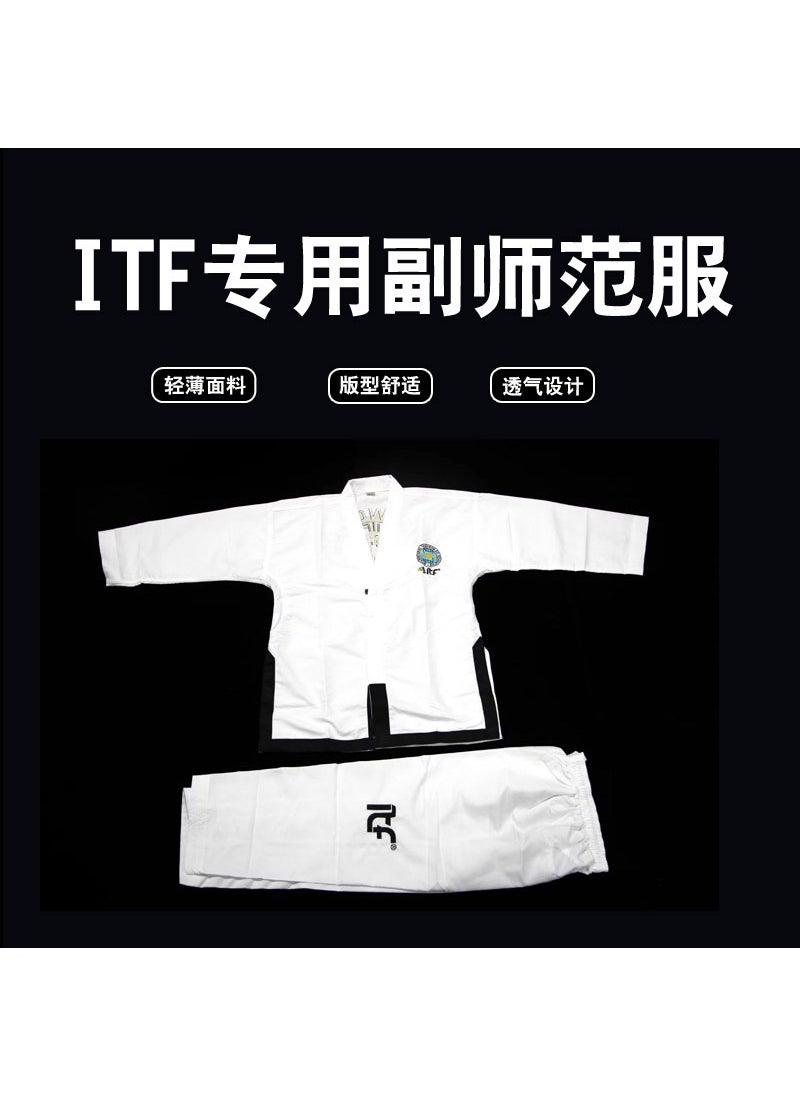 Generic - Training Uniform ITF Taekwondo Instructor Suit Karate Martial Arts Competition Kimono Judo Chinese Martial Arts Training Clothes TF special sub-normal clothes (top + pants) - Image 1