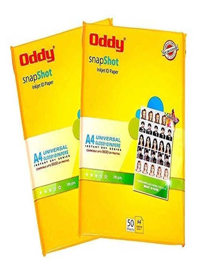 Oddy Snapshot Glossy Inkjet ID Photo Paper- 180 GSM, A4 Size, 50 Sheets Pkt - Image 1