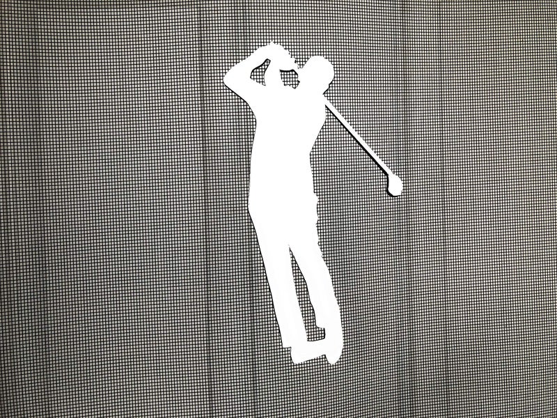 DCentral Male Golfer Flexible Vinyl Screen Magnets DoubleSided Bright WhiteEasier to See Decorative Helps Stop Walking into Screens Covers Small Tears for NonRETRACTABLES Size 45 x 70