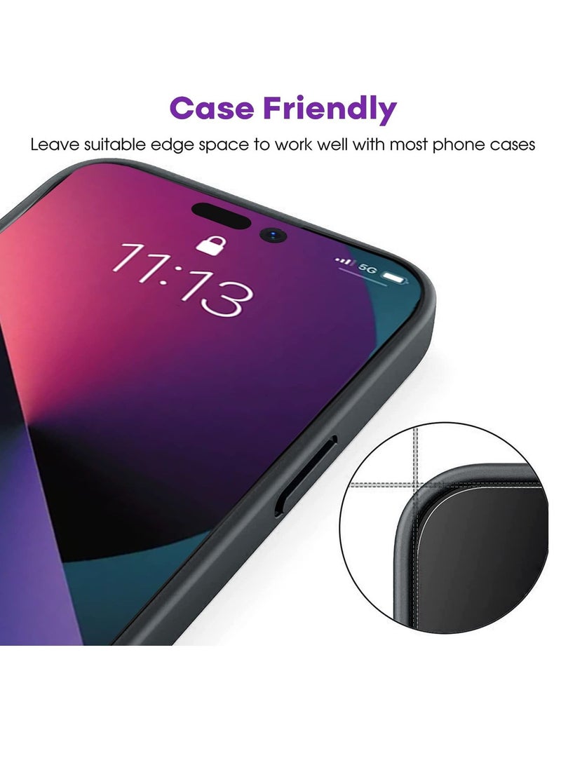 BORTONY Pack of 2 Screen Protector For 14/14 Pro [6.1 Inch] Compatible with iPhone 13/13 Pro Full Coverage 9D Tempered Glass Film For Apple iPhone 14/14 Pro Clear/Black - Image 5