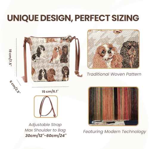 Signare Tapestry Small Crossbody Bag Sling Bag for Women with Cavalier King Charles Spaniel Dog Design (SLING -KGCS) - Image 3