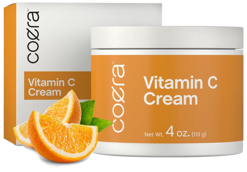 Coera Vitamin C Cream | 4oz | For Face, Dark Spots, Body, and Skin | Brightening, Hydrating, & Firming Moisturizer | Free of Parabens, SLS & Fragrances | Cruelty Free | Packaging May Vary - Image 1