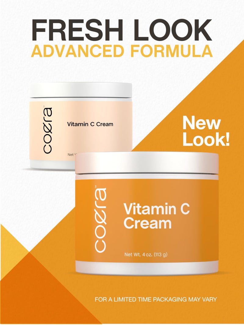 Coera Vitamin C Cream | 4oz | For Face, Dark Spots, Body, and Skin | Brightening, Hydrating, & Firming Moisturizer | Free of Parabens, SLS & Fragrances | Cruelty Free | Packaging May Vary - Image 4