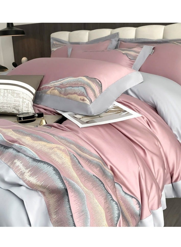 Bed Sheet Style — French High-End 80 Thread Pure Cotton Embroidered Bedding Four Piece Set - Image 1