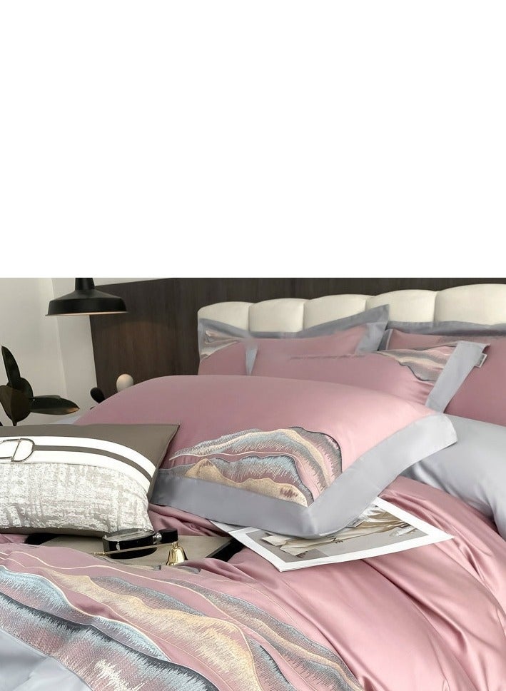 Bed Sheet Style — French High-End 80 Thread Pure Cotton Embroidered Bedding Four Piece Set - Image 5