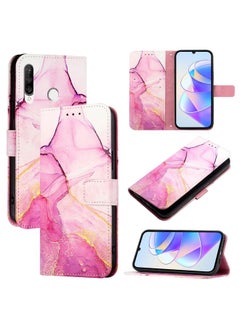 For Huawei P30 lite / nova 4e PT003 Marble Pattern Flip Leather Phone Case(LS001 Pink Purple Gold)