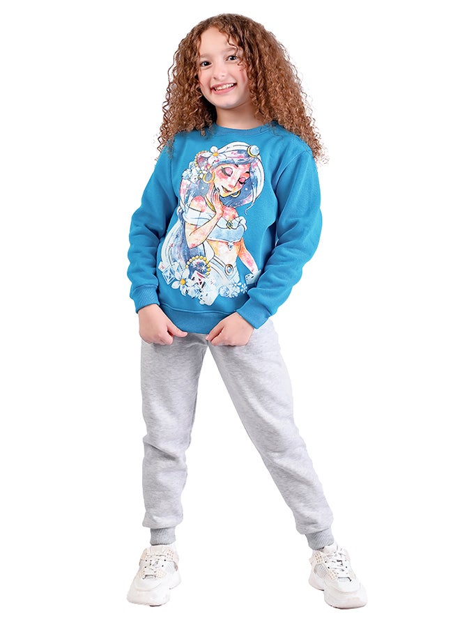 JOCKEY Girl Inner Fleece Princess Jasmine Print Winter Pajama Set - Image 2