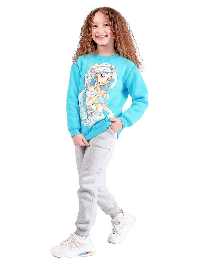 JOCKEY Girl Inner Fleece Princess Jasmine Print Winter Pajama Set - Image 1