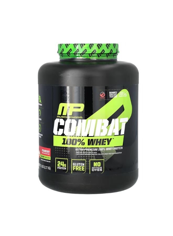ماسل فارم Combat 100% Whey Protein Strawberry 5 lb 2.27 kg - Image 1