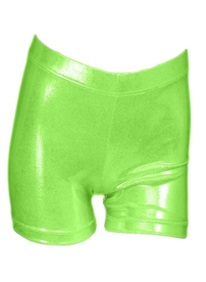zizi ZIZI Little Big Girls Sparkle Dance Tumbling Athletic Gymnastics Green Short,120CM(6X-7Years)  - Image 1