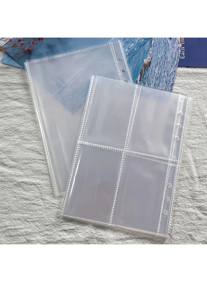 50 ورقة إدراجات ألبوم صور PVC مقاس A5، 2 شبكة، 6 ثقوب صفحات المجلد للصور والبطاقات - Image 1