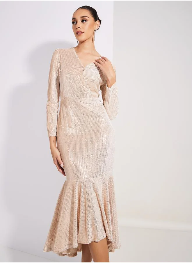 ستايلي Sequin Embellished Mermaid Fit Midi Dress