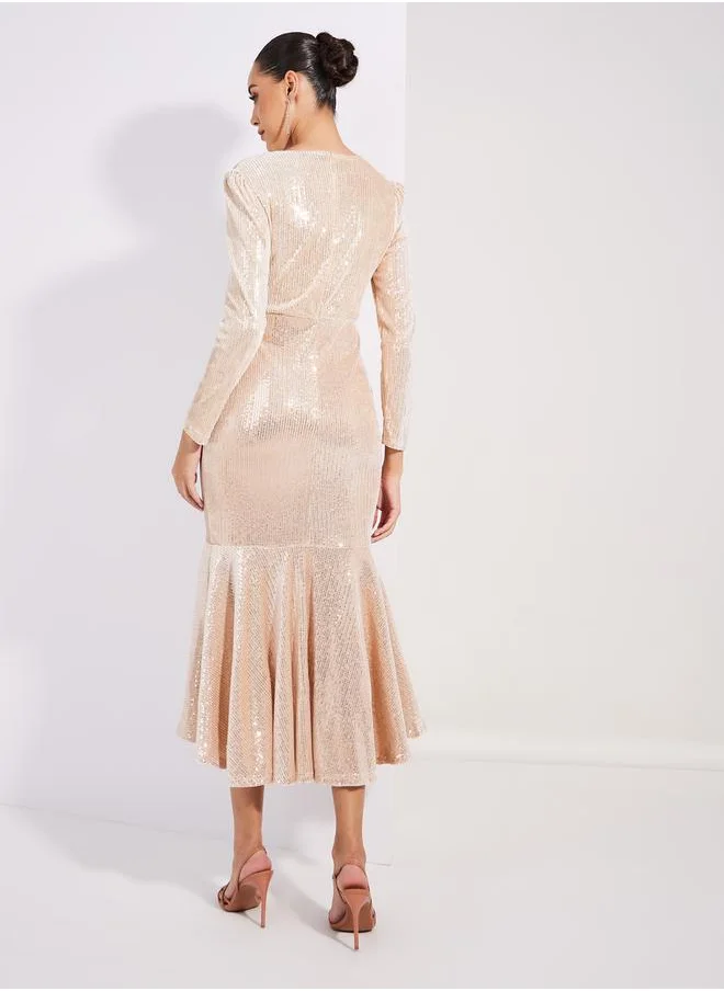 ستايلي Sequin Embellished Mermaid Fit Midi Dress