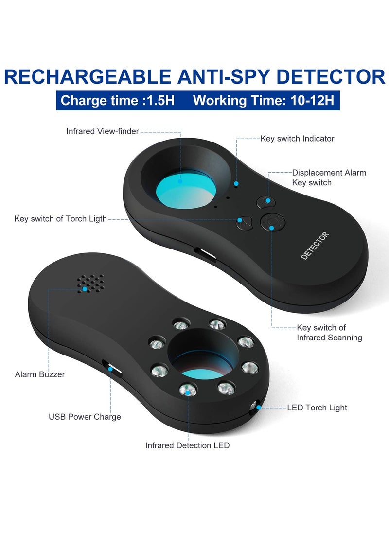 SYOSI - Hidden Camera Detectors with Infrared, Pocket-Sized Anti-Spy Camera Finder, Locates Hidden Devices, Includes Anti-Theft Alarm, Ideal for Hotels, Bathrooms and Travel - Image 1