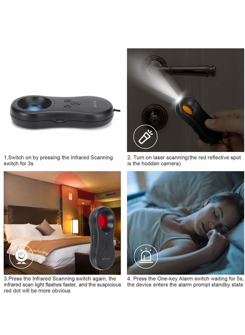 SYOSI - Hidden Camera Detectors with Infrared, Pocket-Sized Anti-Spy Camera Finder, Locates Hidden Devices, Includes Anti-Theft Alarm, Ideal for Hotels, Bathrooms and Travel - Image 1