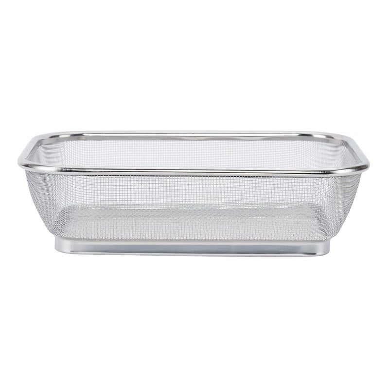 Freshome Multipurpose Square Stainless Steel Collander for Washing Rice Fruits Vegetables and Grains to Filter Easily in The Kitchen Bowl Size 20X15 - Image 1