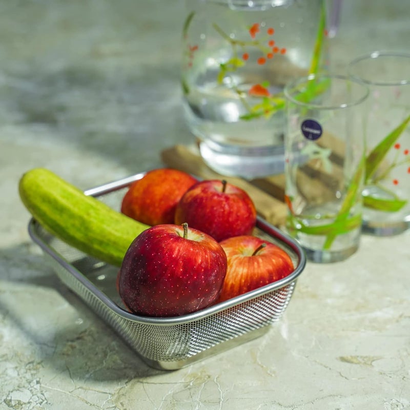 Freshome Multipurpose Square Stainless Steel Collander for Washing Rice Fruits Vegetables and Grains to Filter Easily in The Kitchen Bowl Size 20X15 - Image 3