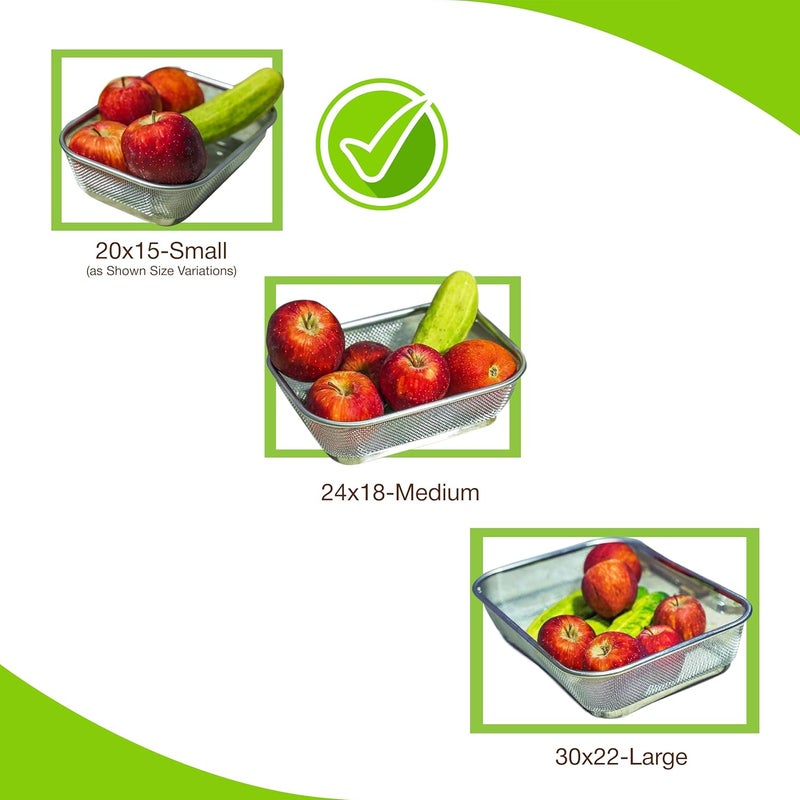Freshome Multipurpose Square Stainless Steel Collander for Washing Rice Fruits Vegetables and Grains to Filter Easily in The Kitchen Bowl Size 20X15 - Image 5