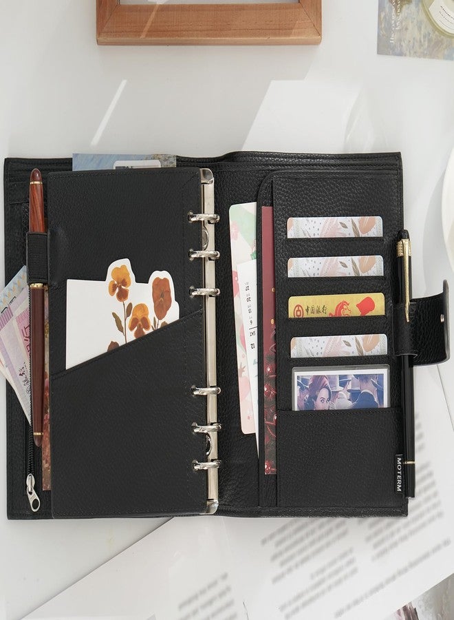 Moterm Personal-Wide Luxe Rings Planner - Genuine Leather Binder Organizer (Pebbled-Black, 30mm Ring) - Image 4