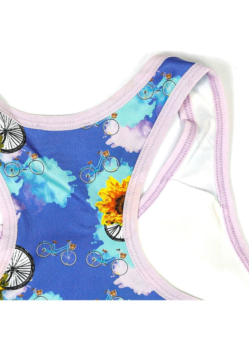 بيج ديزاين صدرية نسائية، بدون أكمام، قماش من البوليستر والقطن، تصميم فني مخصص، ملابس رياضية للنساء – المقاس M، صناعة تركية - Image 3