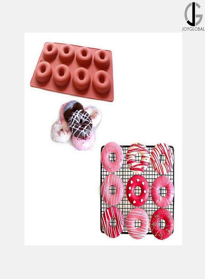 JoyGlobal Silicone 8 Cavity Donut Shape Soap Mold for Bread Muffin Soap All Purpose Baking Mould (Output Weight Approx : 45 Grams) - Image 5