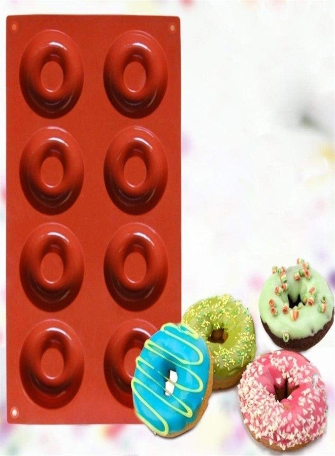 JoyGlobal Silicone 8 Cavity Donut Shape Soap Mold for Bread Muffin Soap All Purpose Baking Mould (Output Weight Approx : 45 Grams) - Image 1